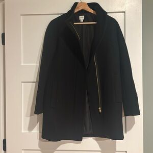 J crew black wool blend coat